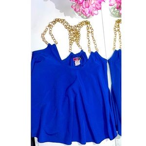 Gold chain strap blouse